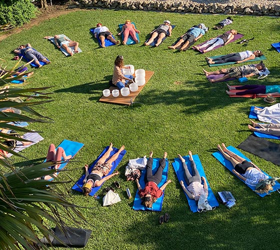 Crystal singing bowls and sound healing class, Corfu Yoga School