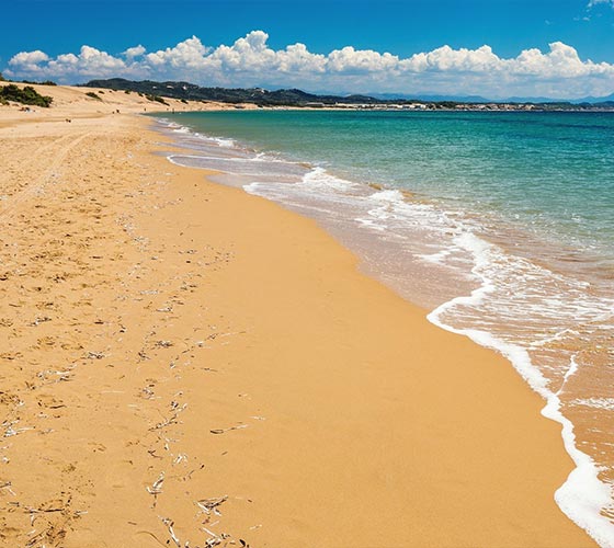 Corfu beach within walking distance near the retreat center